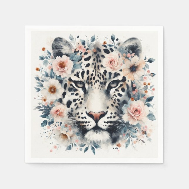 Servilleta De Papel Flor leopardo Napkins (Anverso)