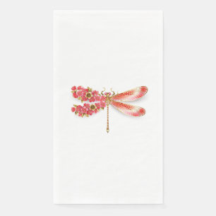 Servilleta De Papel Flor libélula con sakura de joyas