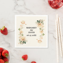Servilleta De Papel Flor Lotus de Boda Vintage