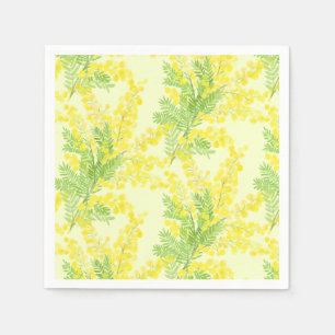 Servilleta De Papel Flor mimosa amarilla