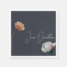 Servilleta De Papel Flor mínima azul oscuro y turbia