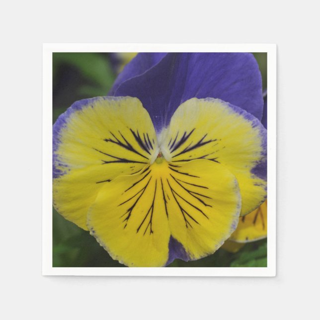 Servilleta De Papel Flor morada y amarilla (Anverso)
