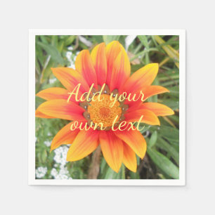 Servilleta De Papel Flor Naranja Única con Texto Personalizado