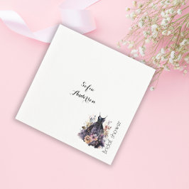 Servilleta De Papel Flor púrpura de vestido negro