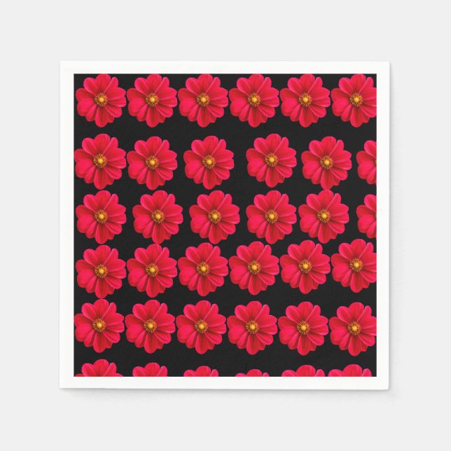 Servilleta De Papel Flor roja. (Anverso)