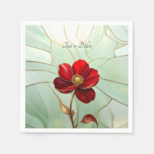 Flor Roja de Vidrio Emplomado
