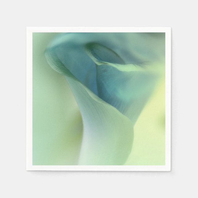 Servilleta De Papel Flor romántica en tonos azules (Anverso)