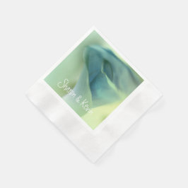 Servilleta De Papel Flor romántica en tonos azules - Boda