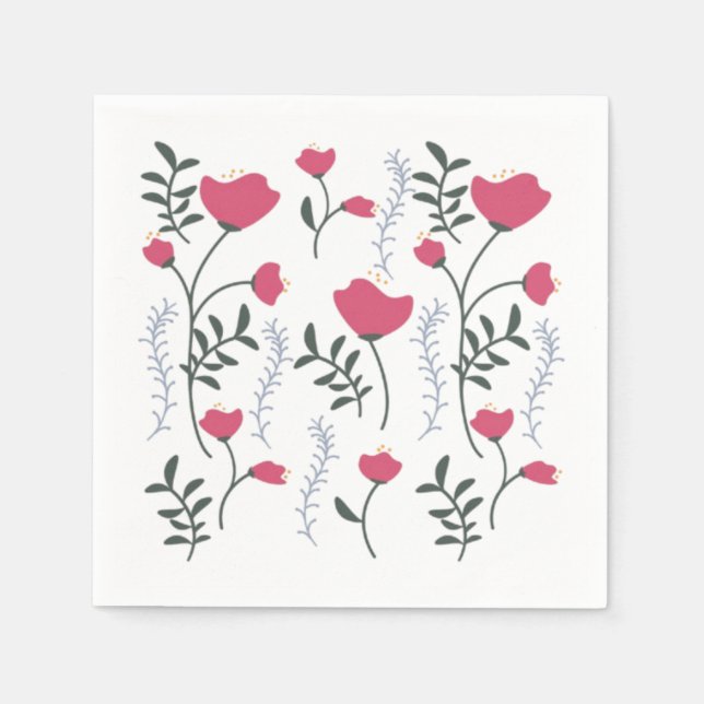 Servilleta De Papel Flor rosa (Anverso)