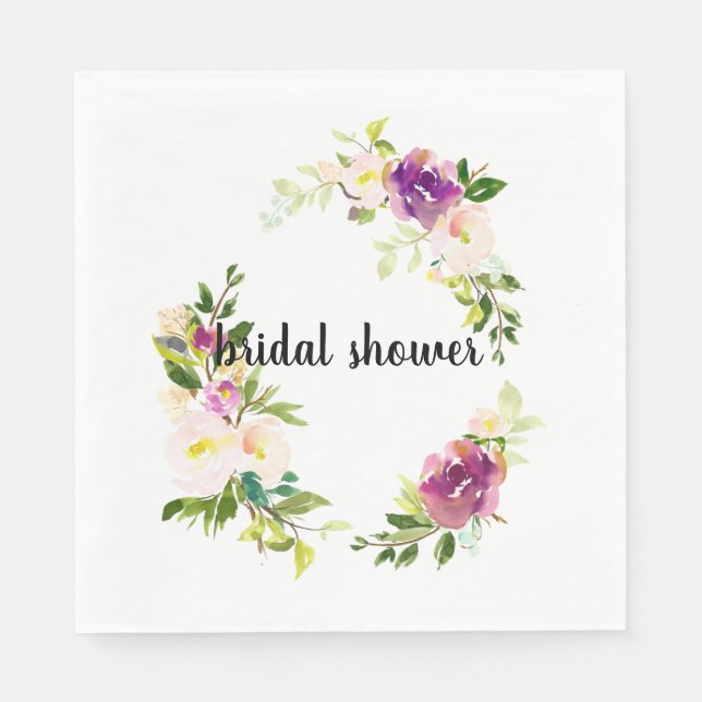 Servilleta De Papel Flor rosa de Borgoña (Anverso)