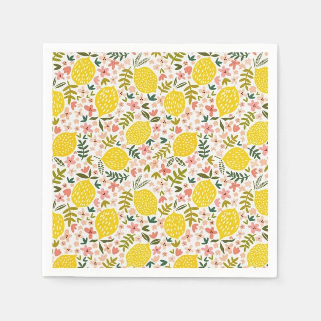 Servilleta De Papel Flor rosa Lemonade Summery (Anverso)