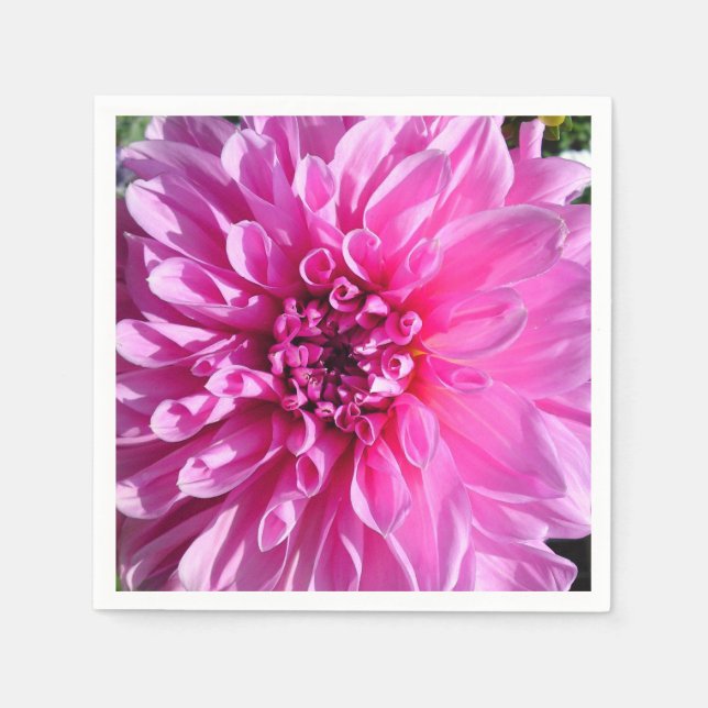 Servilleta De Papel Flor rosa morada de Dahlia (Anverso)