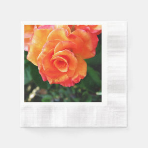 Servilleta De Papel flor rosa naranja