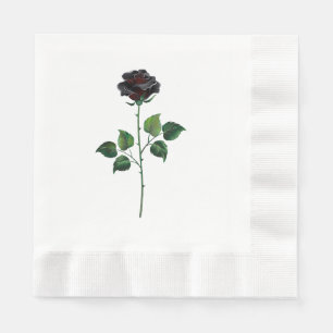 Servilleta De Papel Flor rosa negra