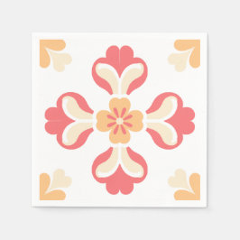 Servilleta De Papel Flor Rosa Rosa Peach