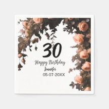 Flor rosa rosa vintage moderna de 30 años