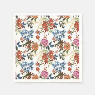 Servilleta De Papel Flor rosada azul roja del estampado de flores de
