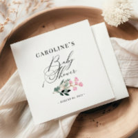 Flor silvestre acuarela Baby Shower Napkins