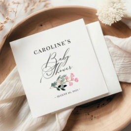 Servilleta De Papel Flor silvestre acuarela Baby Shower Napkins