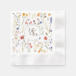 Servilleta De Papel Flor silvestre acuarela estilo Boho