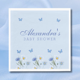 Servilleta De Papel Flor silvestre azul turquesa Baby Shower