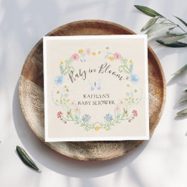 Servilleta De Papel Flor silvestre bebé floral en ducha de color de ag