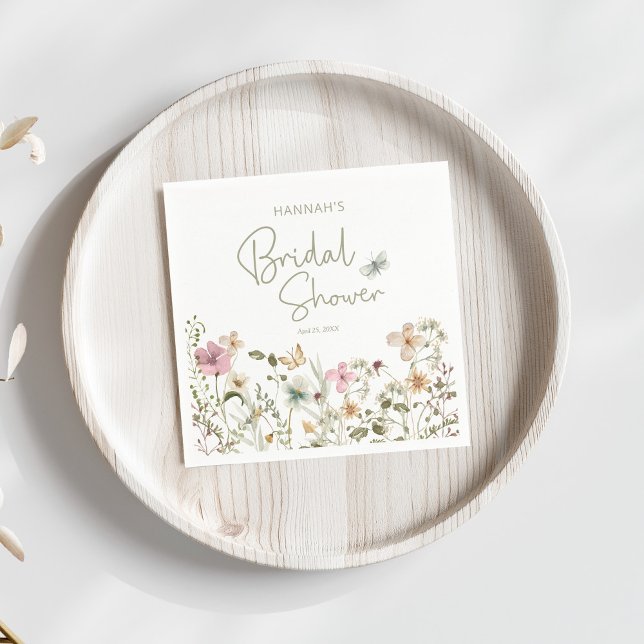 Servilleta De Papel Flor silvestre Boho Bridal Shower (Subido por el creador)