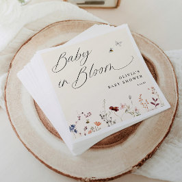 Servilleta De Papel Flor silvestre Boho y abejas Baby Shower Floral