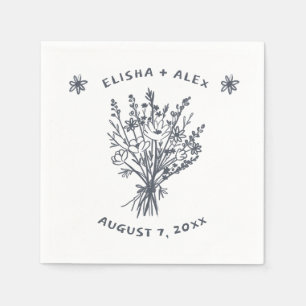 Servilleta De Papel Flor silvestre Bouquet Rustic Whimsical Boda Bloom