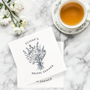 Servilleta De Papel Flor silvestre Bouquet Rustic Whimsical Bridal Sho
