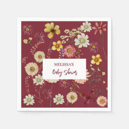 Servilleta De Papel Flor silvestre de boho rústico