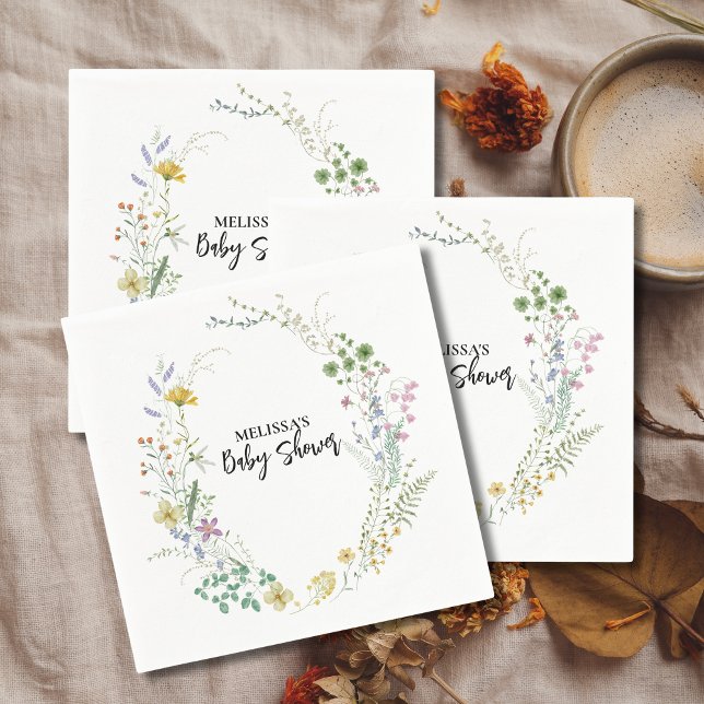 Servilleta De Papel Flor silvestre de boho rústico (Subido por el creador)