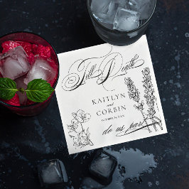 Servilleta De Papel Flor silvestre Elegante Boda gótica