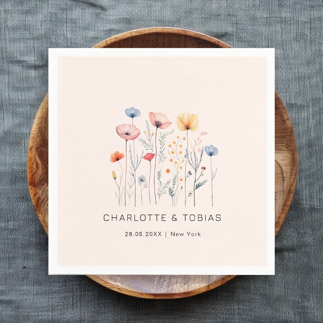 Servilleta De Papel Flor silvestre fresca |Boda rosa claro (Subido por el creador)