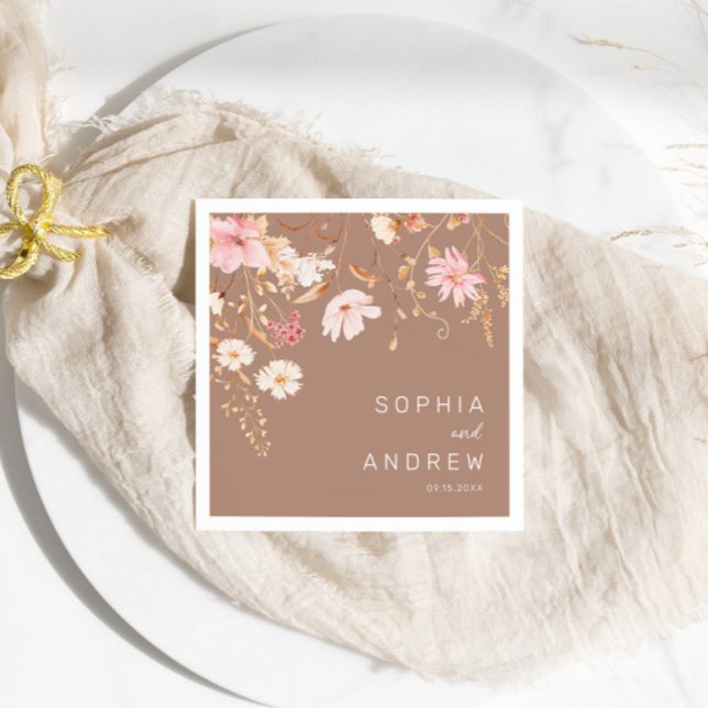 Servilleta De Papel Flor silvestre moderna | Boda Jardín Botánico (Subido por el creador)