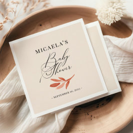 Servilleta De Papel Flor silvestre otoño acuarela Baby Shower Napkins