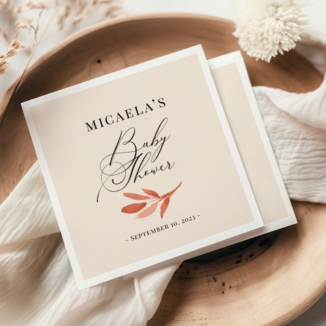 Servilleta De Papel Flor silvestre otoño acuarela Baby Shower Napkins (Subido por el creador)