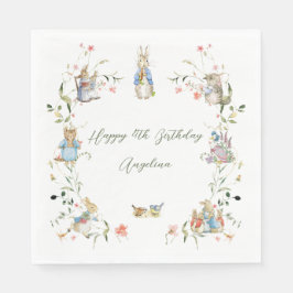 Servilleta De Papel Flor silvestre Peter the Rabbit Birthday Paper Nap