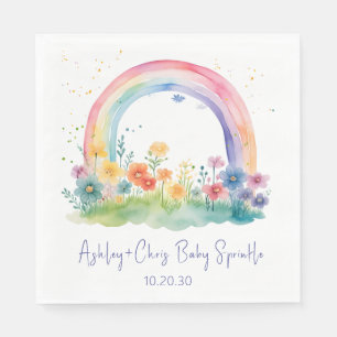 Servilleta De Papel Flor silvestre Rainbow Baby Girl Sprinkle