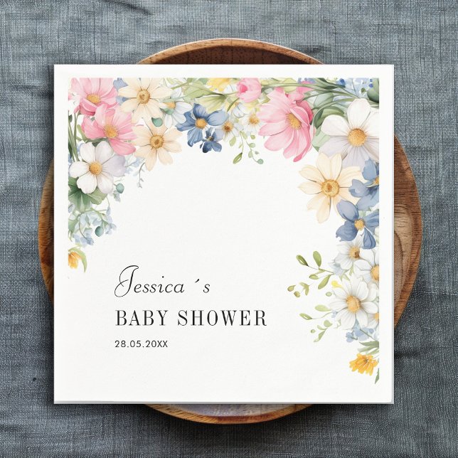 Servilleta De Papel Flor silvestre, servilletas Baby Shower (Subido por el creador)