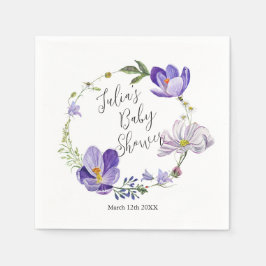 Servilleta De Papel Flor silvestre Violet Baby Shower