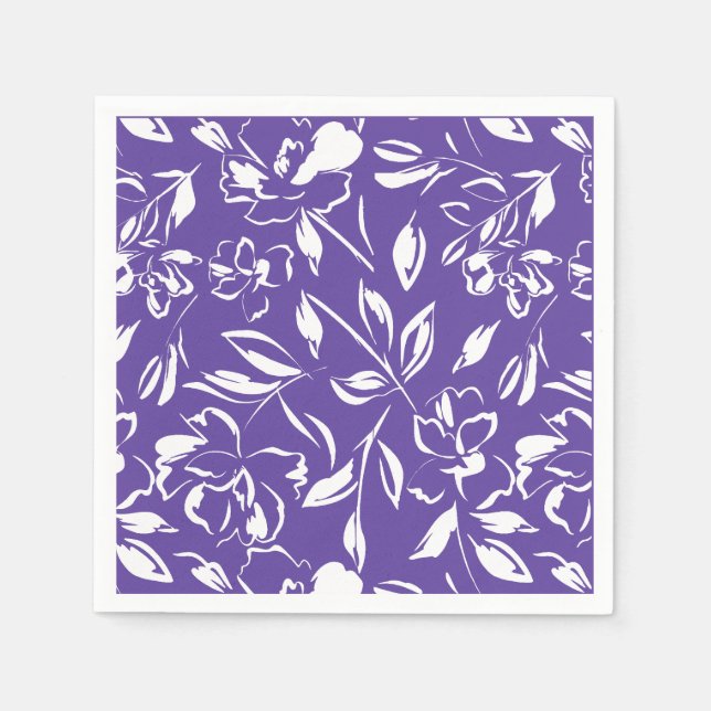 Servilleta De Papel Flor silvestre Violet Baby Shower (Anverso)