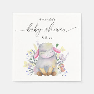 Servilleta De Papel Flor silvestre y cordero - Baby shower
