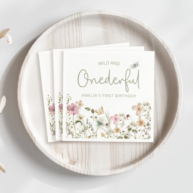 Servilleta De Papel Flor silvestre y maravillosa Fiesta de cumpleaños (Subido por el creador)