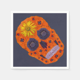Servilleta De Papel Flor Skull 1