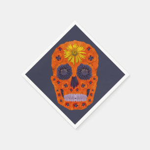 Servilleta De Papel Flor Skull 1