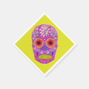Servilleta De Papel Flor Skull 2