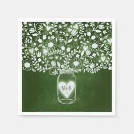 Servilleta De Papel flor tarro jarrón verde boda toallas de papel