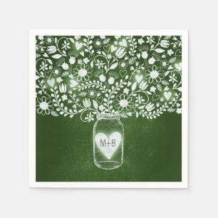 Servilleta De Papel flor tarro jarrón verde boda toallas de papel