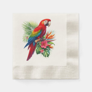 Servilleta De Papel Flor tropical de macao rojo